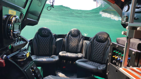 The view from inside one of Octantis' two yellow submarines, named John and Paul after the Beatles bandmates.