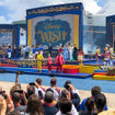 Characters, dancers and singers performed at the Disney Wish's christening.