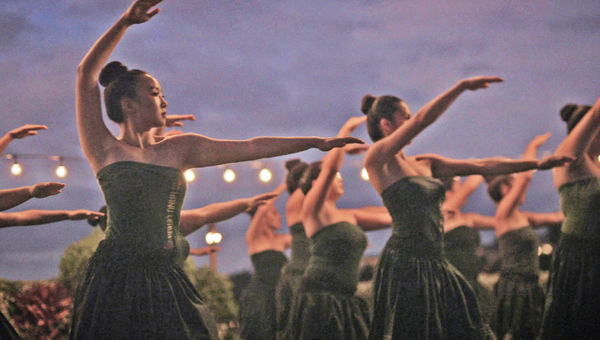Dancers practice as part of the Four Seasons Resort Maui's "Behind the Scenes of Hula" experience.