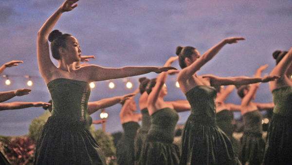 Dancers practice as part of the Four Seasons Resort Maui's 