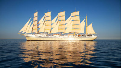 The 140-cabin Golden Horizon, Tradewind Voyages' square-rigged sailing ship.
