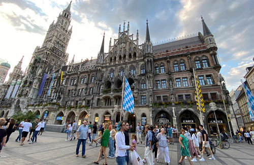 The Neues Rathaus on Marienplatz in Munich's Old Town.