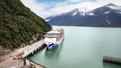 The Majestic Princess calling in Skagway. Alaska. Alaska bookings surged for Princess Cruises last month, helping the cruise line set a booking record for the region in January.