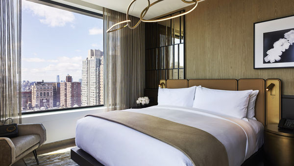A guest room at the Ritz-Carlton New York, NoMad. A guest room at the Ritz-Carlton New York, NoMad.