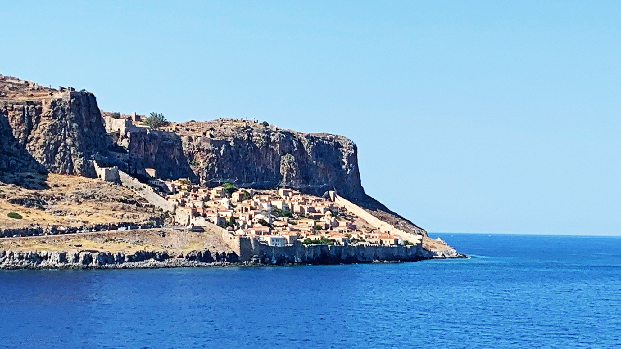 The ancient village of Monemvasia, Greece, as seen from the Seabourn Encore.
