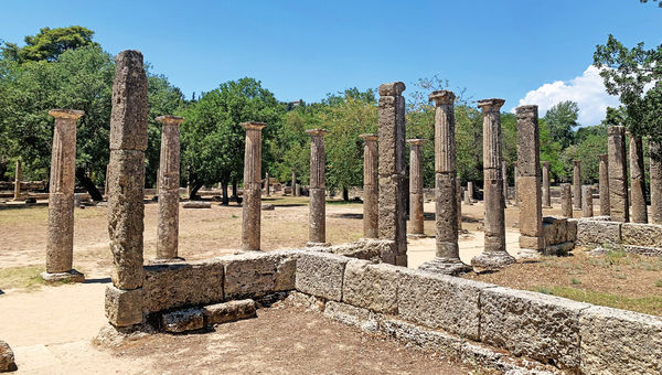Ruins in Olympia, Greece, home of the ancient Olympic Games.