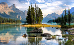 Spirit Island in Jasper National Park, a destination with new indigenous travel experiences for guests booked on Contiki Tours' Canada and the Rockies itinerary.