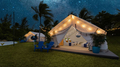 The Atlantis camping package features overnight stays in deluxe tents.