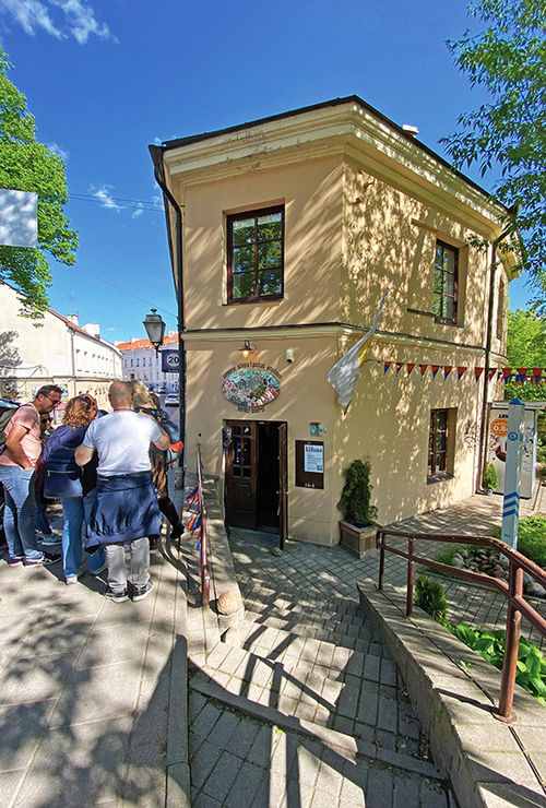 The self-declared Republic of Uzupis has a "border control" welcome center where passports can be stamped. The self-declared Republic of Uzupis has a "border control" welcome center where passports can be stamped.