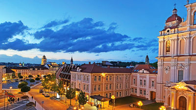 The view of Vilnius' Old Town from the Radisson Blu Royal Astorija Hotel.
