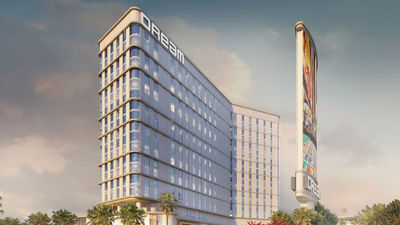 A rendering of Dream Las Vegas, which is under construction on the southern part of the Las Vegas Strip. It is expected to open in 2024.