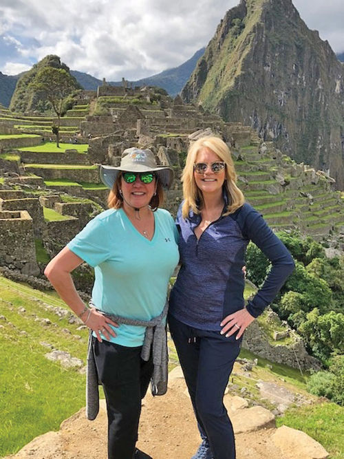 Vicky Garcia (left) and Michelle Fee at Machu Picchu.