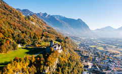 The dramatic Vaduz Castle overlooks the capital city of Liechtenstein.