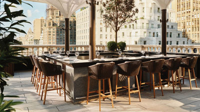 The Garden Terrace bar area at the Aman New York.