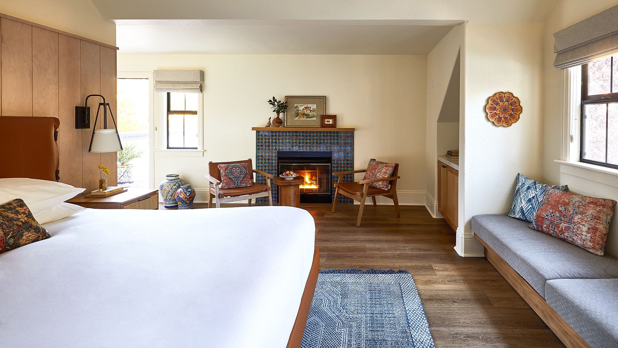 Rooms in the Stavrand's Cazadero House feature a mix of gas fireplaces, freestanding tubs and outdoor cedar hot tubs.