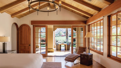 A guestroom at Sensei Porcupine Creek, which will occupy what was once Larry Ellison’s 230-acre estate in Rancho Mirage, Calif.