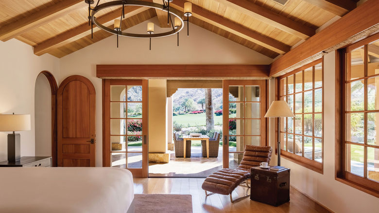 A guestroom at Sensei Porcupine Creek, which will occupy what was once Larry Ellison’s 230-acre estate in Rancho Mirage, Calif.