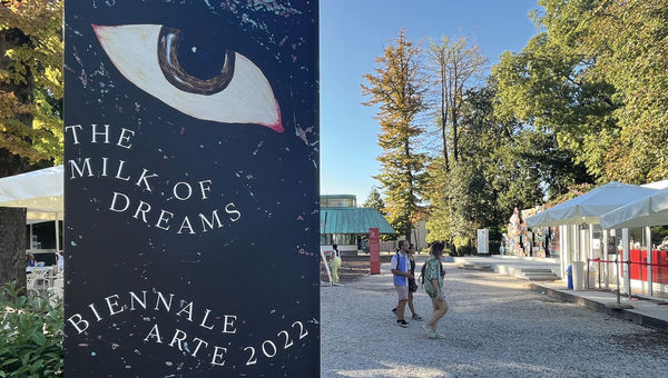 The entrance to the Venice Biennale. This year's theme is "Milk of Dreams." The entrance to the Venice Biennale. This year's theme is "Milk of Dreams."