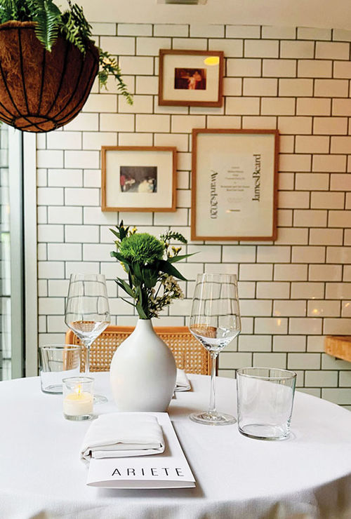 A table at Ariete, a one-star New American restaurant in Miami's Coconut Grove. A table at Ariete, a one-star New American restaurant in Miami's Coconut Grove.