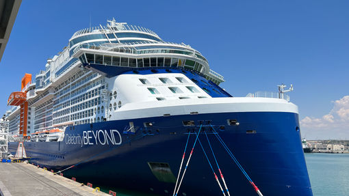 The Celebrity Beyond's parabolic ultra bow could make a memorable backdrop to a vacation photo.