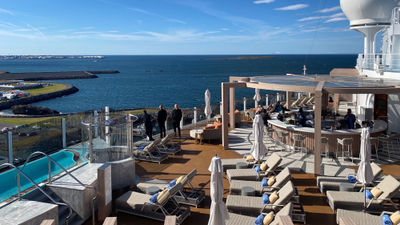 The aft pool deck on the Norwegian Prima.