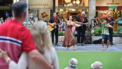 Waikiki Beach Walk showcases Hawaiian entertainment from 4:30 p.m. to 6 p.m. every Tuesday.