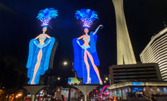 The towering new showgirls were created by Yesco, the company behind a number of Las Vegas' most iconic signs.