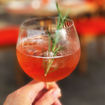 A cocktail to match the decor at the Chandon Garden Spritz Lounge at the Rome Cavalieri.