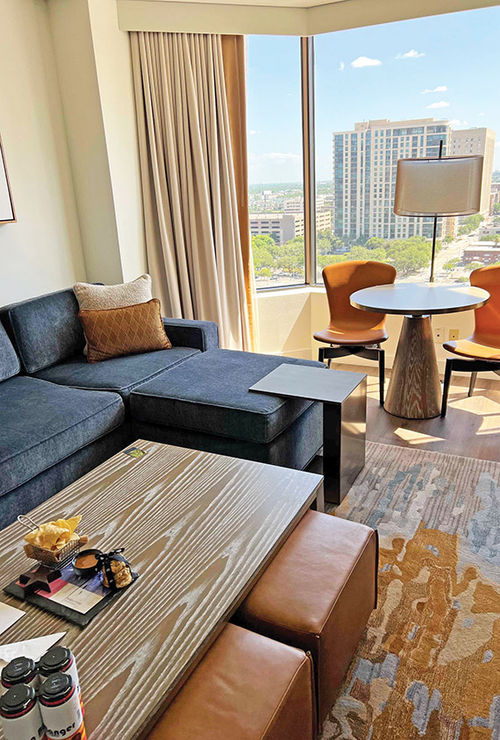 A refurbished suite at the Four Seasons Hotel Houston.