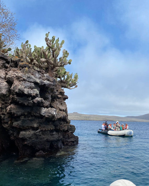 Guests on a kayaking excursion in the Galapagos.