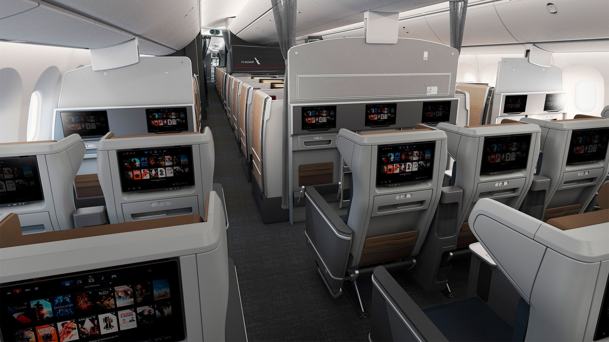 AA said its new premium economy seats will offer double the storage space of American's existing premium economy product.