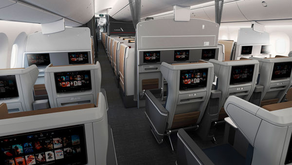 AA said its new premium economy seats will offer double the storage space of American's existing premium economy product.