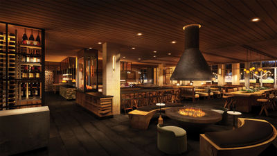 A rendering of a hybrid lobby and restaurant space at the Appellation Healdsburg in California, which is set to open next year.