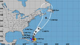 The predicted path of Hurricane Fiona.