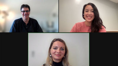 Clockwise from top left: Tom Foley of Inntopia, Christina Jelski of Travel Weekly and Beth Washington of Getaway Guild, on this week's Folo by Travel Weekly podcast.