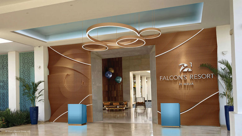 A rendering of the entryway at the Falcon’s Resort by Melia All Suites Punta Cana in the Dominican Republic.