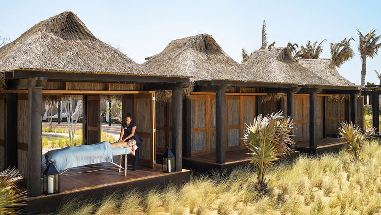 The open-air, oceanview treatment spaces at the resort's spa.