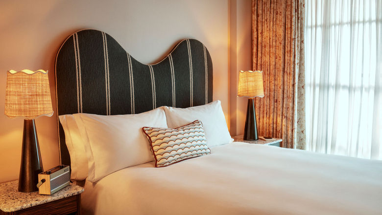 A guestroom at The Hoxton, Shepherd's Bush, London.