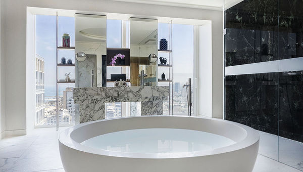 Penthouse Master Bathroom in the 34-floor David Kempinski Tel Aviv. Penthouse Master Bathroom in the 34-floor David Kempinski Tel Aviv.