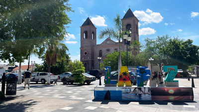 Our Lady of Peace Cathedral in the center of La Paz, the capital of the Mexican state of Baja California Sur.