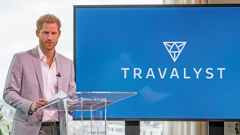 Prince Harry, the Duke of Sussex, speaking at the launch of Travalyst in 2019.