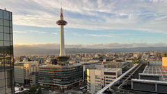 The view of Kyoto Tower from the Hotel Granvia Kyoto, one of the hotels that tour operator Alexander + Roberts uses for its Japan itineraries.