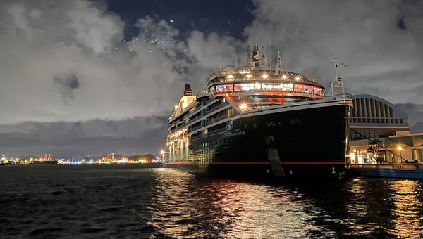 The Seabourn Venture docked in San Juan.