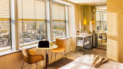 A junior suite at the TOO Hotel in Paris.