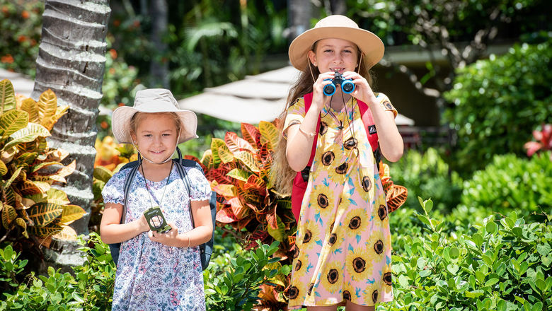 Kids in Koloa Landing Resort's Kauai Is for Kids program will receive an adventure pack with a sun hat, binoculars, a compass and more.