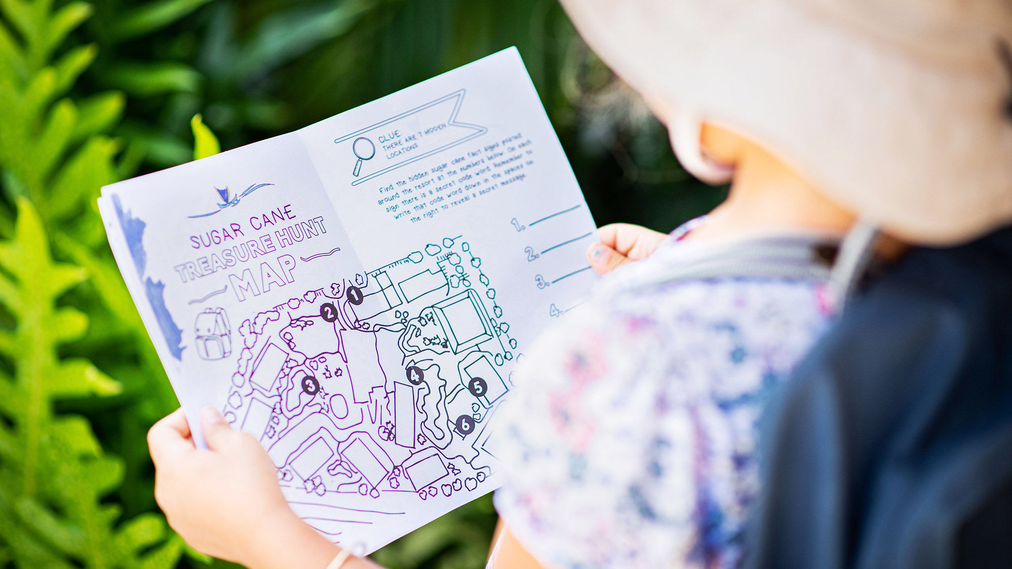 A map will help children along in a treasure hunt at the Koloa Landing Resort.