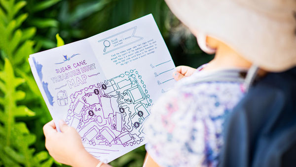 A map will help children along in a treasure hunt at the Koloa Landing Resort.
