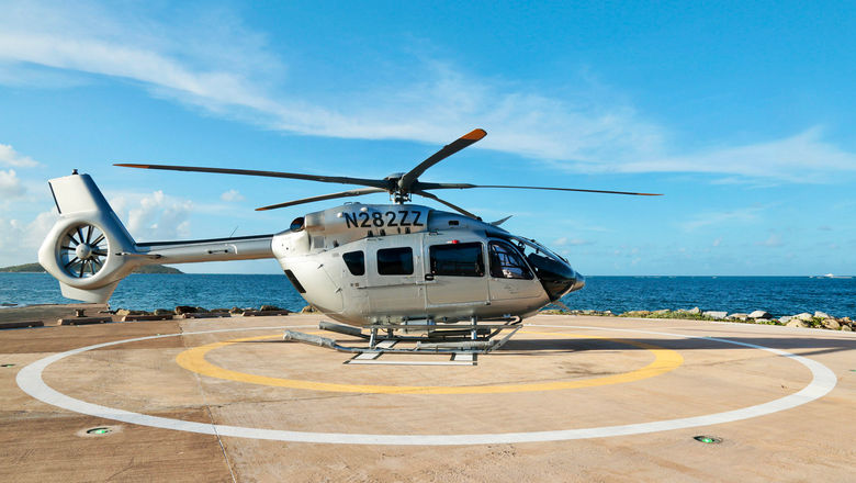 Guests and property owners on Oil Nut Bay in the British Virgin Islands can choose to arrive by helicopter.