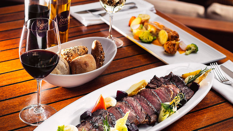 Dining at St. Maarten's Ocean Lounge at the Holland House Beach Hotel, one of the participating restauratns in the St. Maarten Flavors festival.