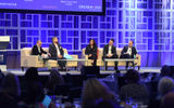 Joining the discussion at the Pitch Perfect: Luxury panel at CruiseWorld were, from left, Darren Dolan, Viking; Andy Fuentes, Scenic; Dianna Rom, Windstar; Steve Smotrys, Seabourn; Shawn Tubman, Regent Seven Seas.
